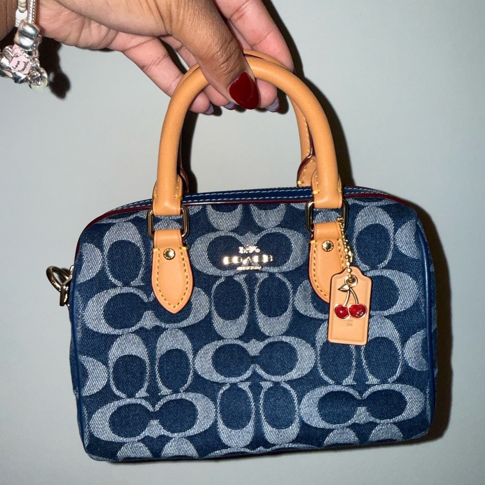 Coach Mini Rowan Crossbody Signature Denim RARE